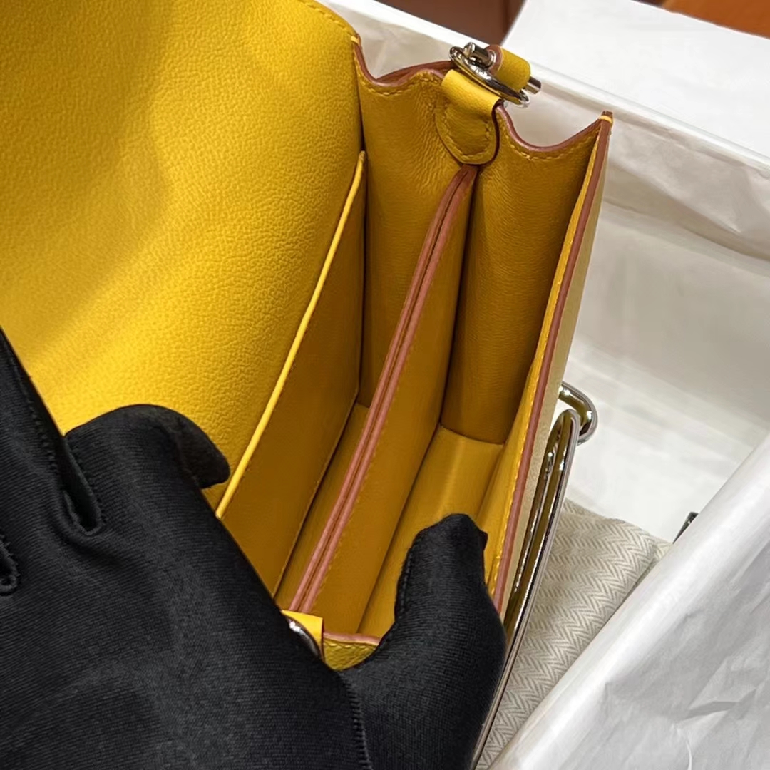 HERMES Roulis 18CM Togo 9D Silvery Hardware HandMade