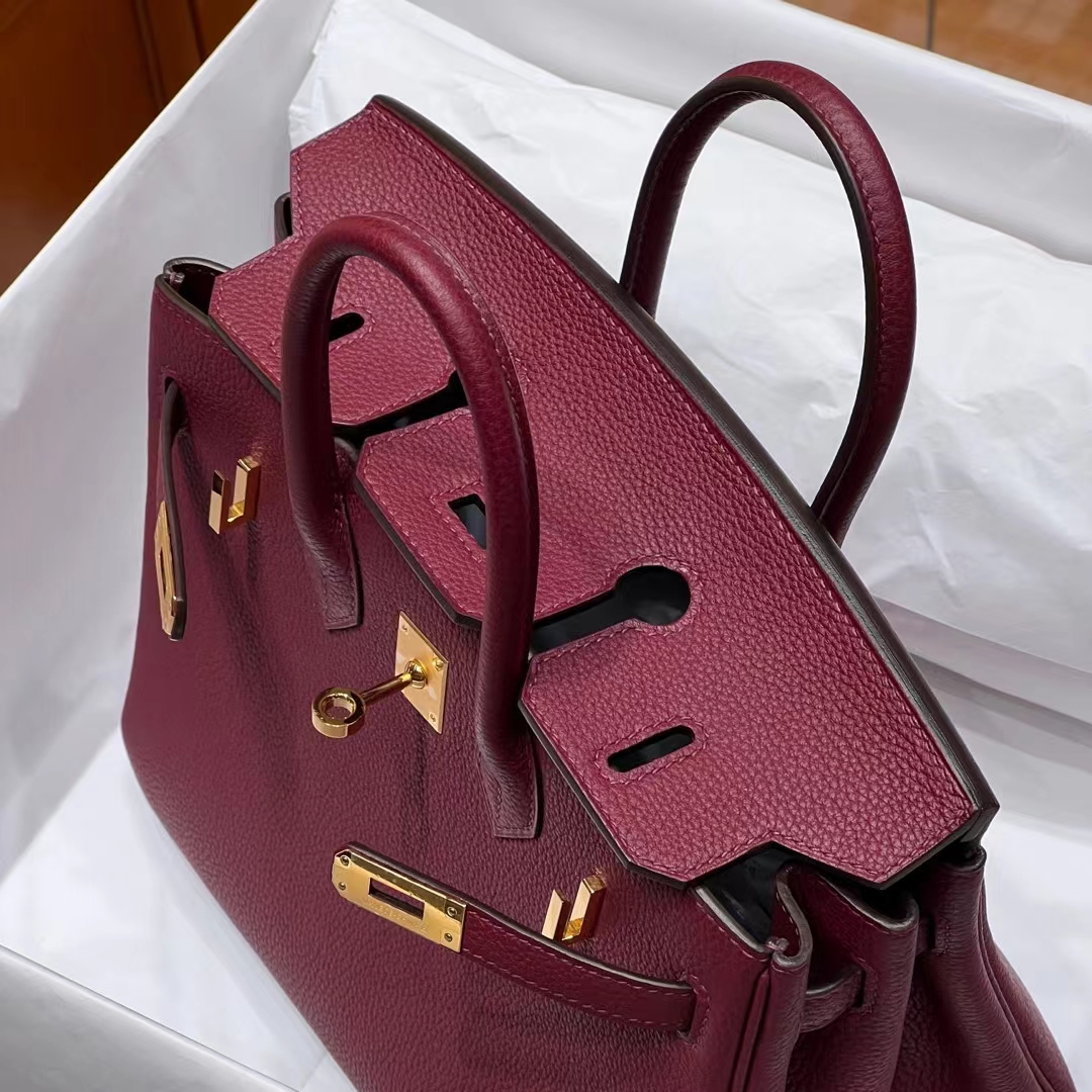 HERMES Birkin 25CM B5 Rubis Togo Full handmade Birkin fatory GHW