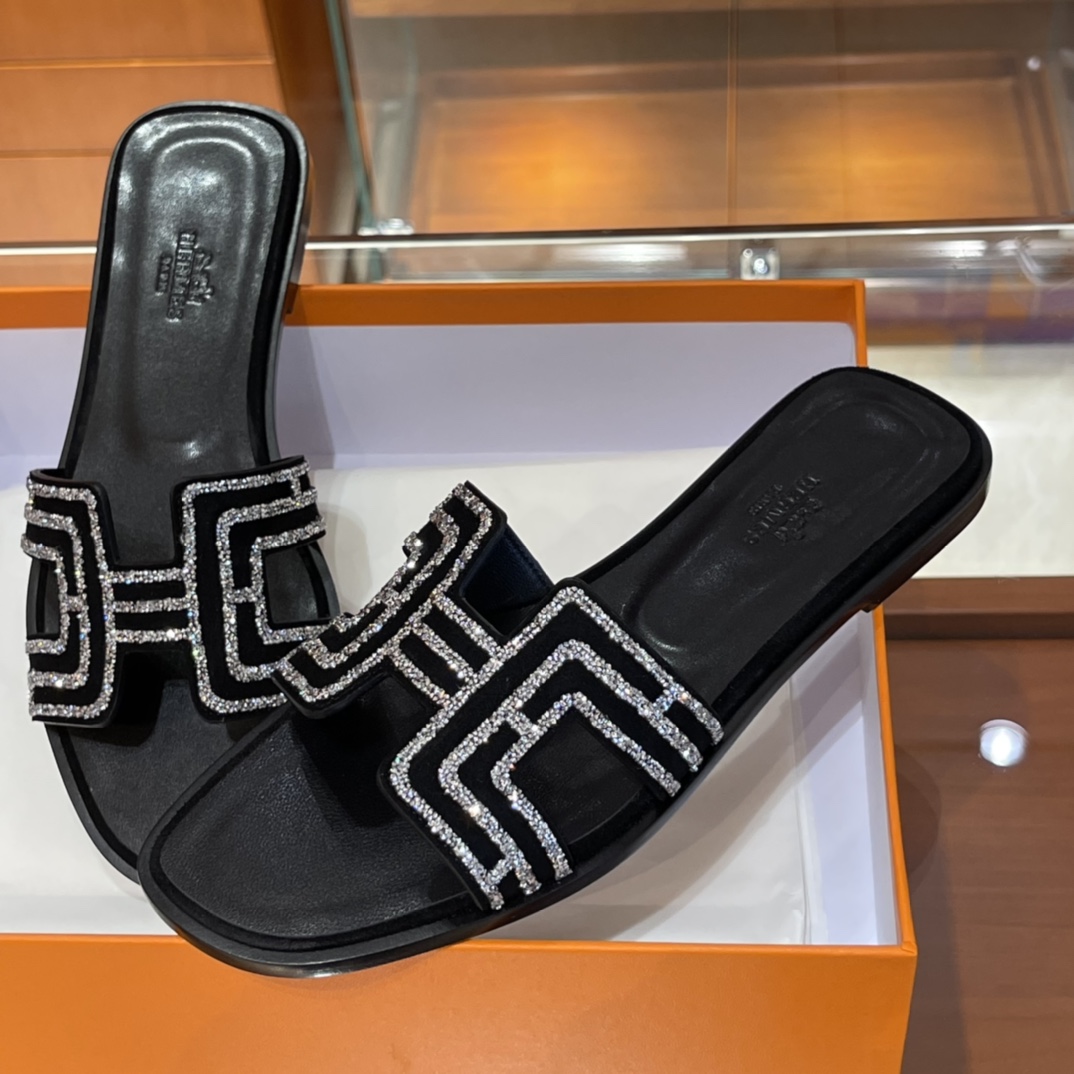 HERMES  Sandals New Slippers Handmade Italian lamb sole 10 days of shipment CC89 Nior