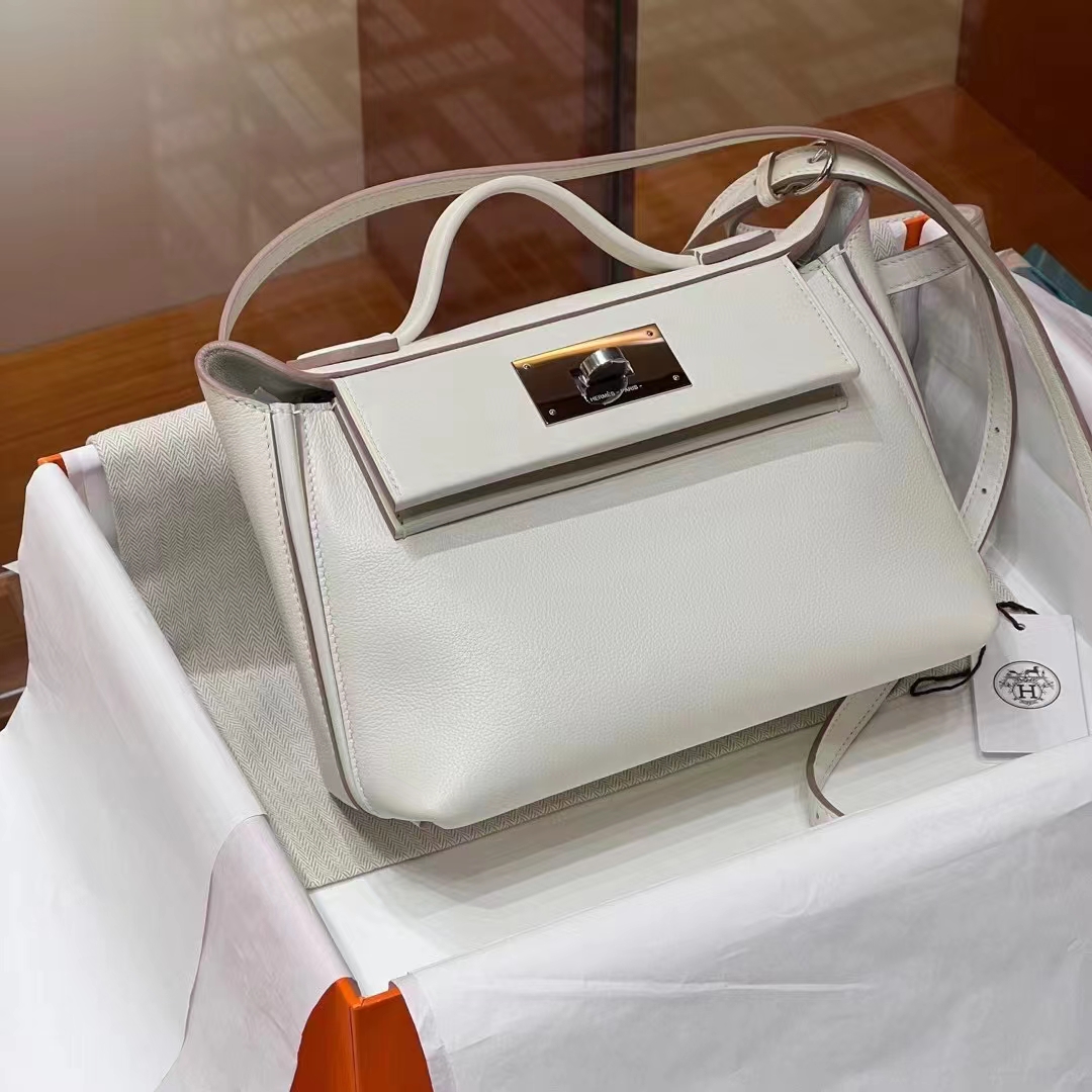 Kelly24/24 MINI Craie 10  Evercolor&Swift SHW Full handmade HERMES fatory