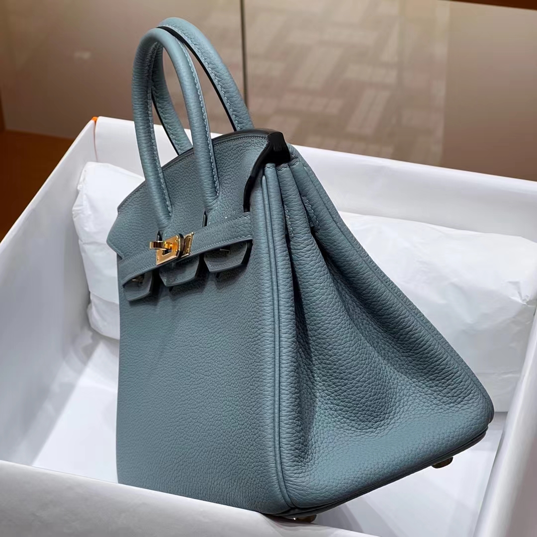 HERMES Birkin 25CM 7R Azur Togo Full handmade Birkin fatory GHW