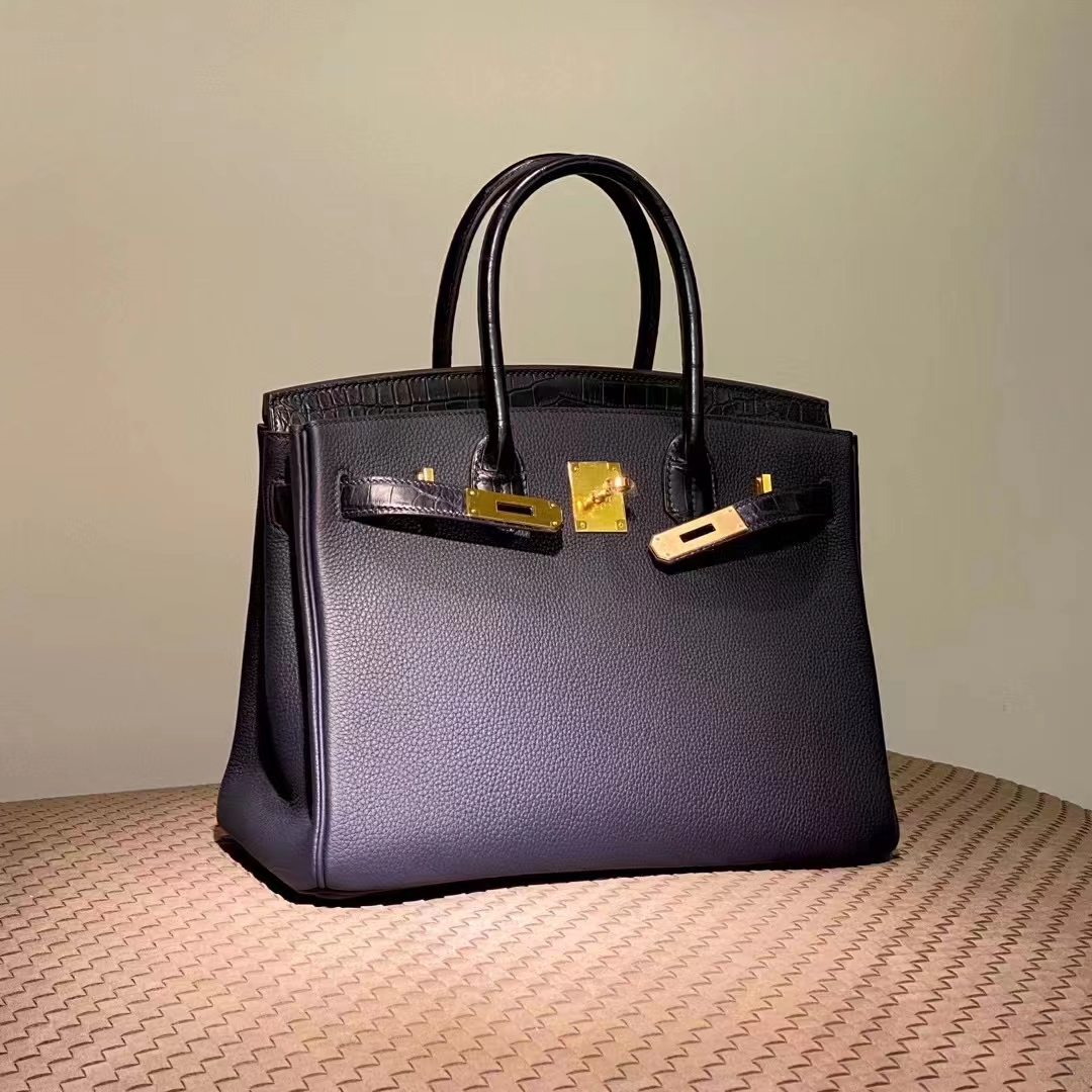 HERMES Birkin Touch 8B Griolet Togo Full handmade Birkin Fatory 25x20x13cm