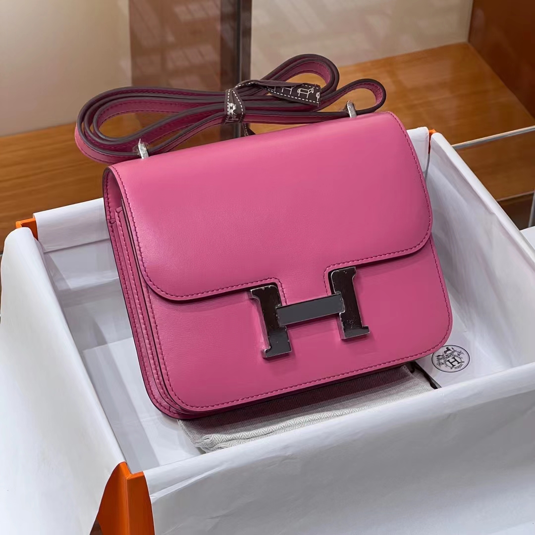 Constance 19CM T5 Rose Jeipur BOX Full handmade HERMES Fatory