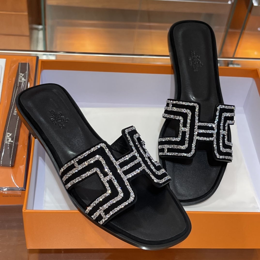 HERMES  Sandals New Slippers Handmade Italian lamb sole 10 days of shipment CC89 Nior