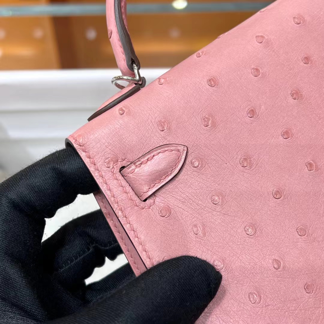 HERMES Mini Kelly 2 94 Ostrich SHW Full handmade fatory