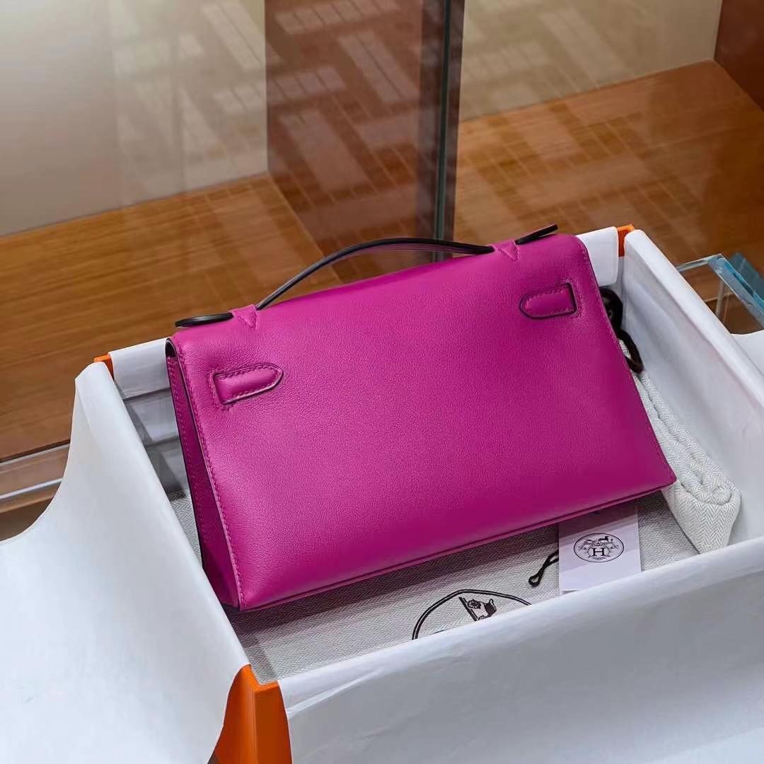 HERMES Kelly Pochette Swift 5T Rose Full handmade 【God Factory】 Factory