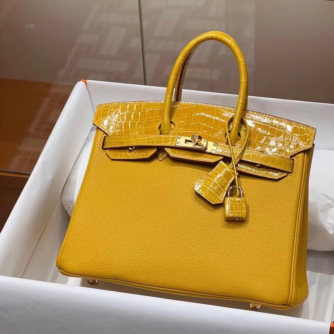 HERMES Birkin Touch 9D Togo&Alligator Full handmade Birkin Fatory 25x20x13cm
