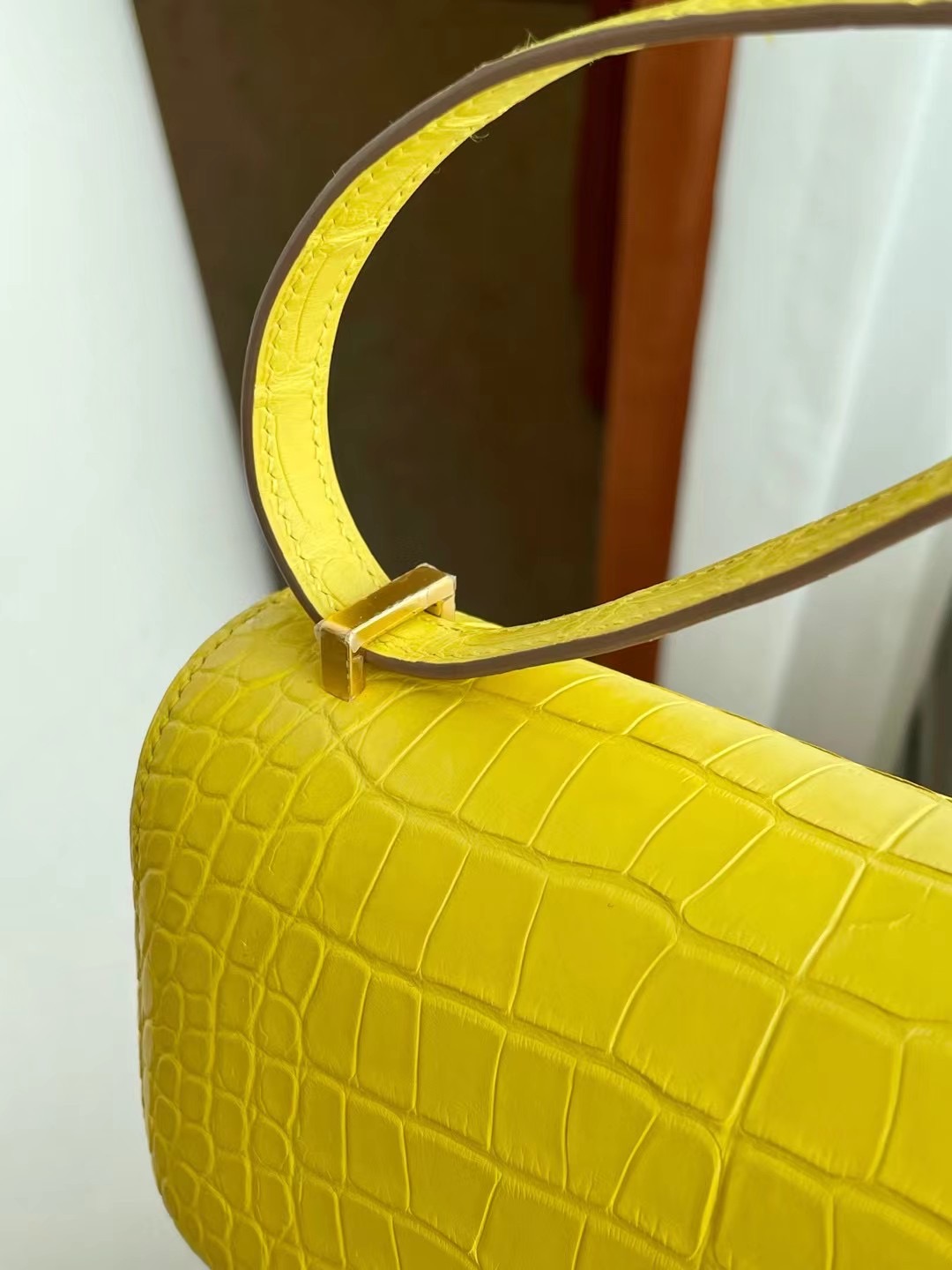 【】 Constance 18CM 9R Lime Matte Alligator Crocodile