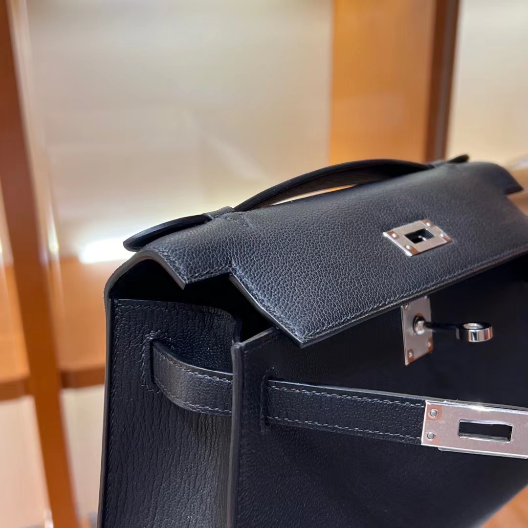 HERMES Kelly Pochette CC89 Nior Swift Full handmade Kelly fatory