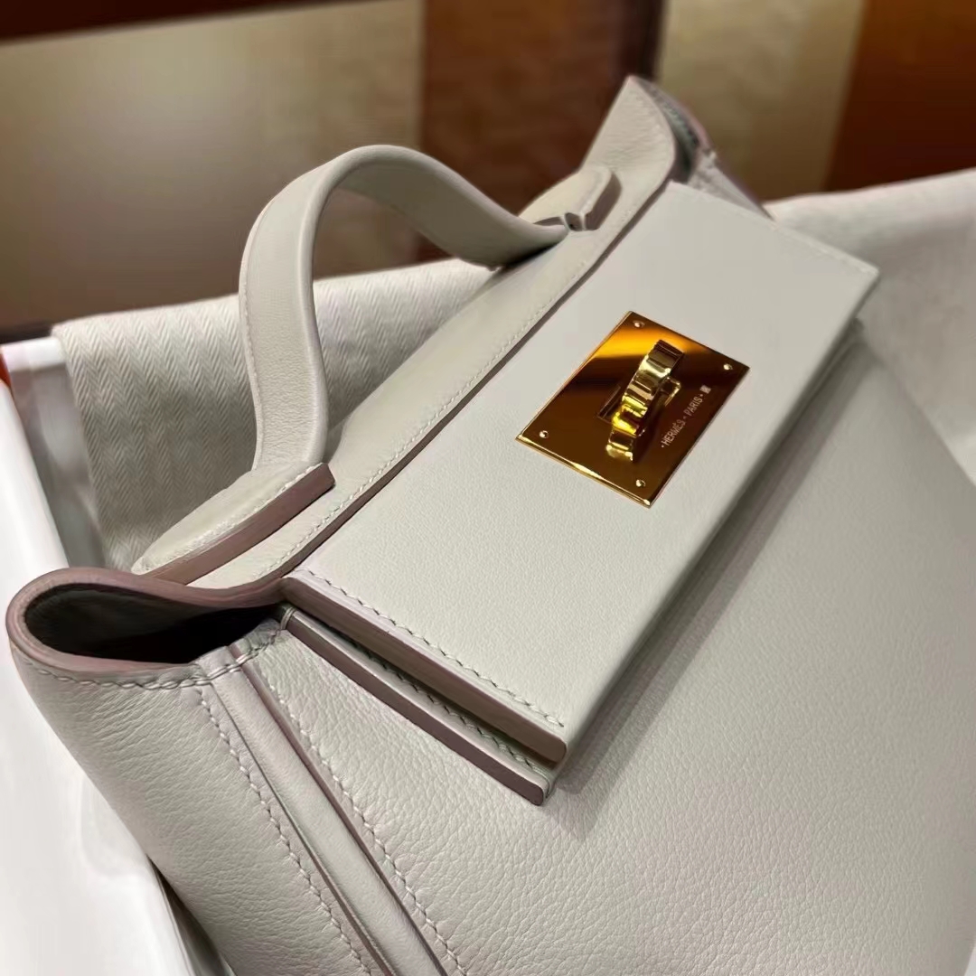 Kelly24/24 MINI 80 Gris Perle Evercolor&Swift GHW Full handmade HERMES fatory