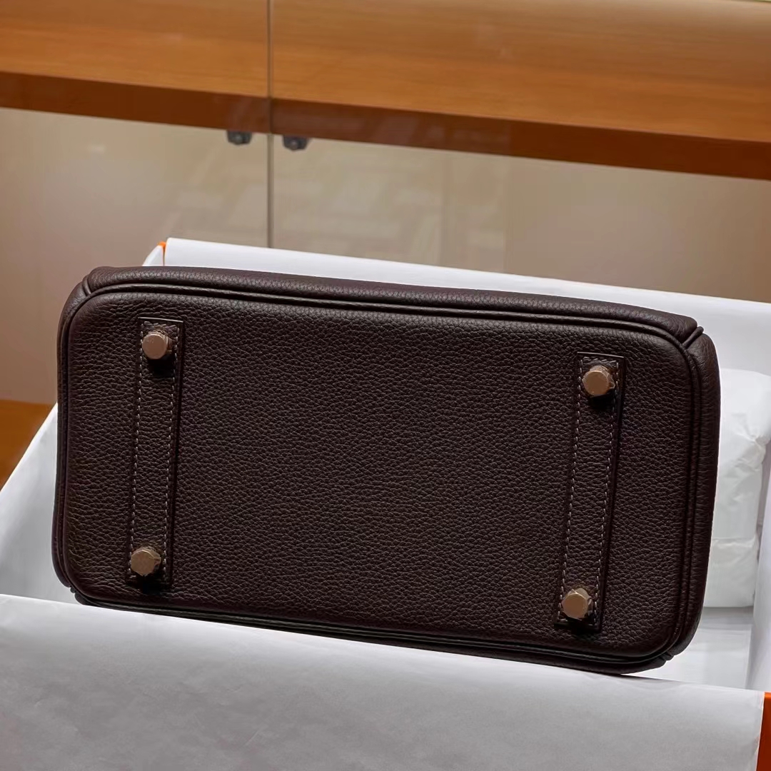 HERMES  Birkin 25cm 46 EBONE Togo Full handmade Birkin Fatory 25x20x13cm