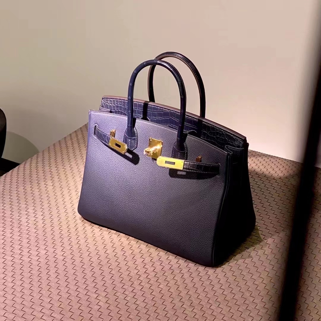 HERMES Birkin Touch 8B Griolet Togo Full handmade Birkin Fatory 25x20x13cm