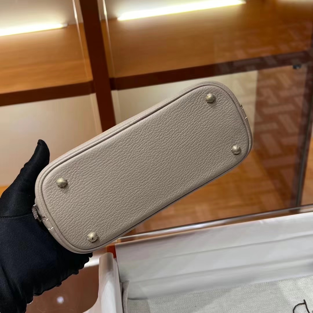 Bolide 20cm 80 Gris Perle Swift Full handmade HERMES Fatory