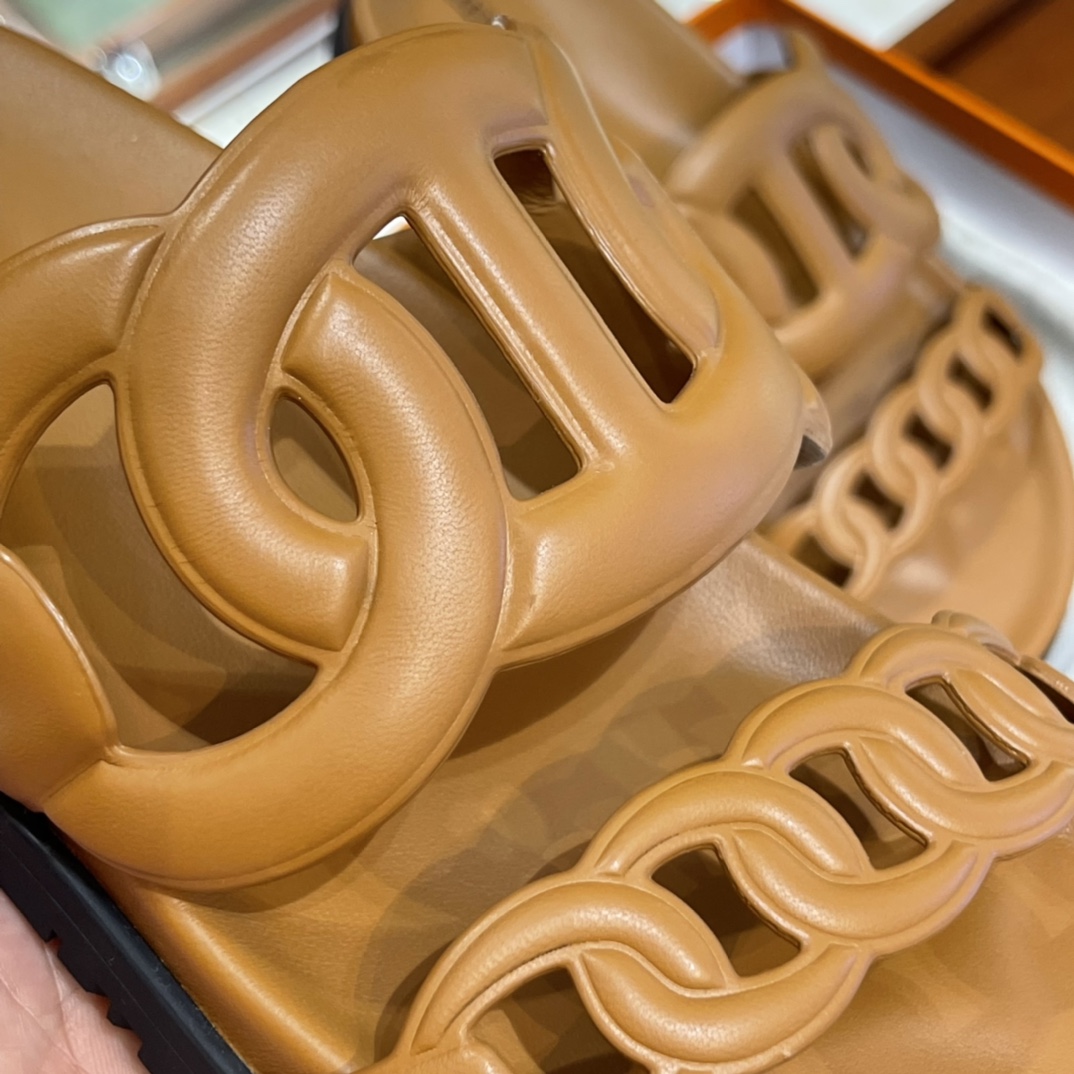 HERMES Extra Sandals New Slippers Handmade Italian lamb sole 10 days of shipment CK37