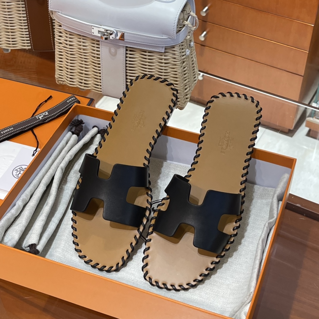 HERMES Sandals New Slippers Handmade Italian lamb sole 10 days of shipment CC89 Nior