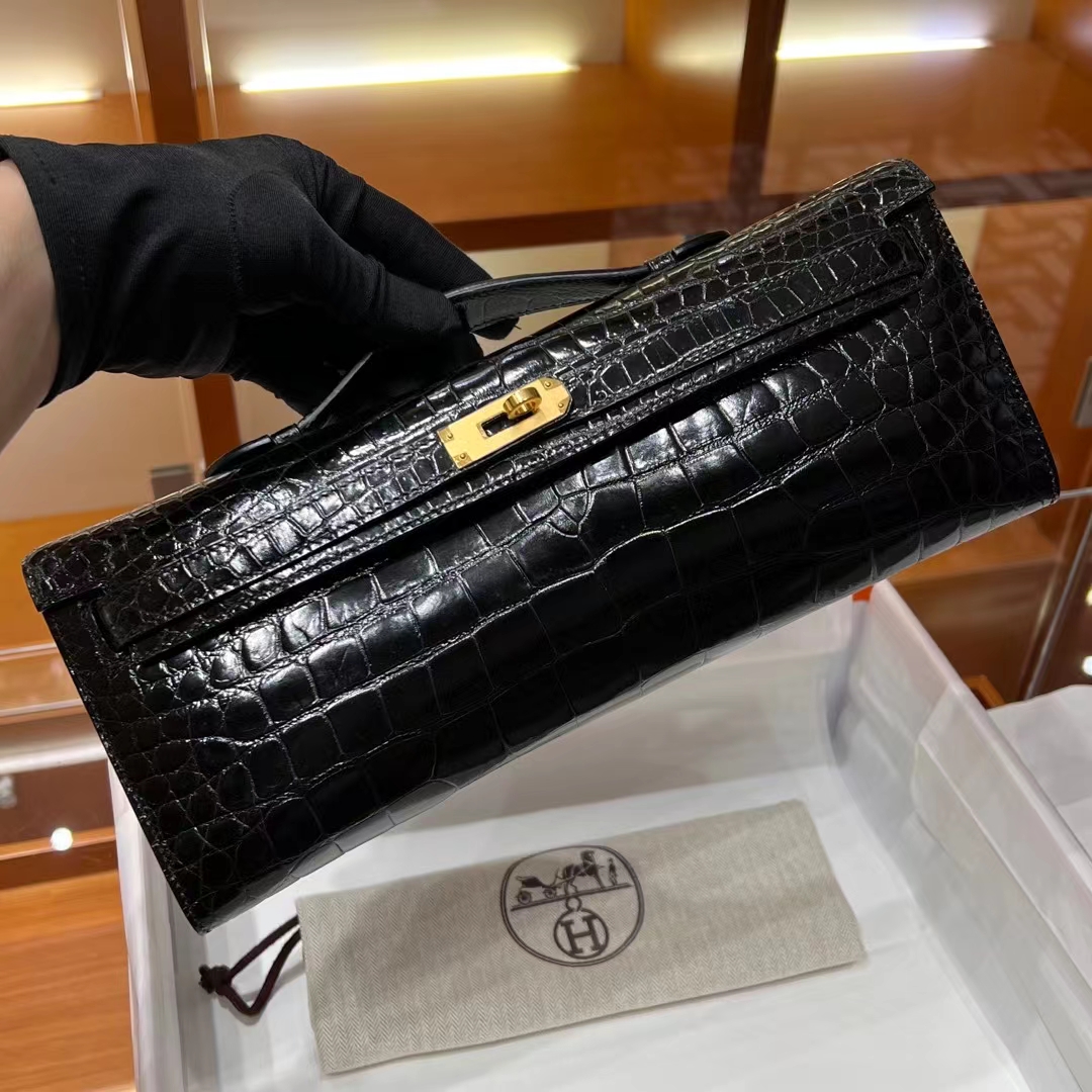 HERMES Kelly Cut 31cm 89 Nior  Niloticus Full handmade Fatory