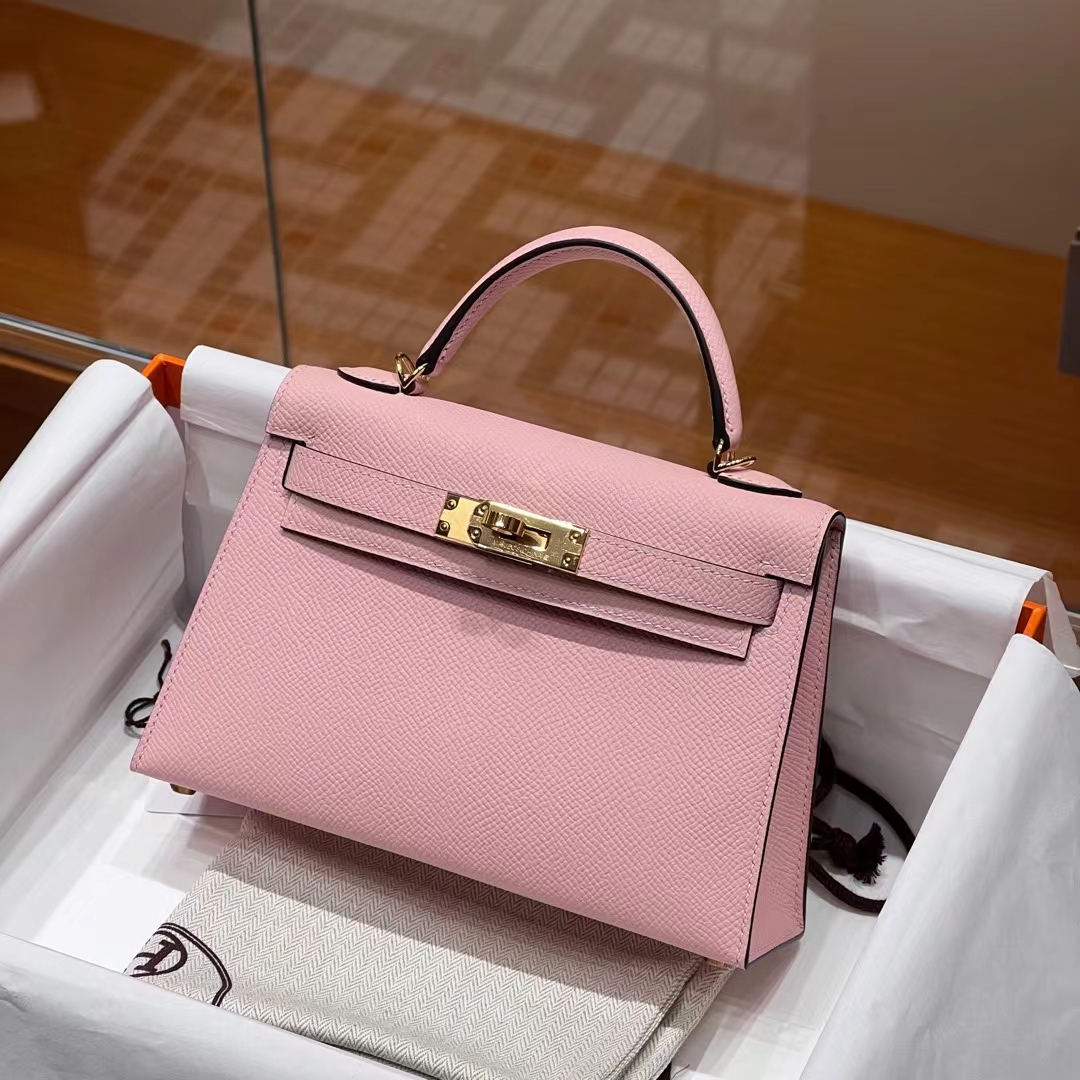 HERMES Mini Kelly 19CM 3Q Epsom GHW Full handmade fatory