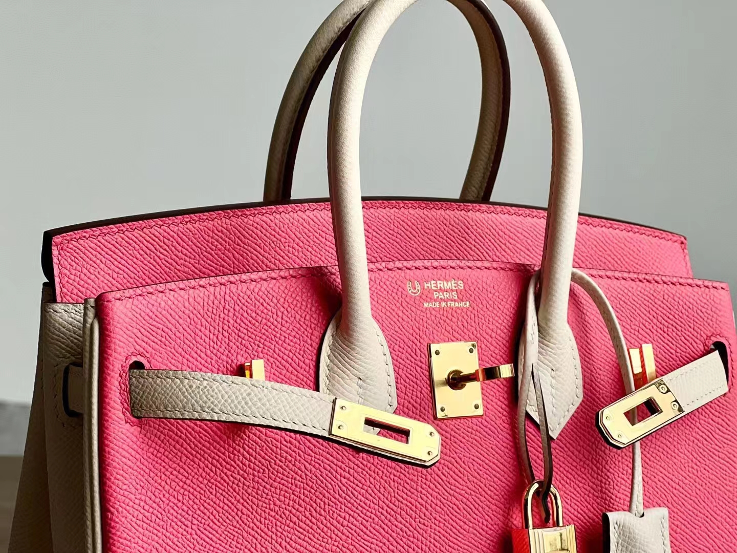 HERMES Birkin 25cm Craie 10 & 3Q Epsom Full handmade Birkin Fatory 25x20x13cm