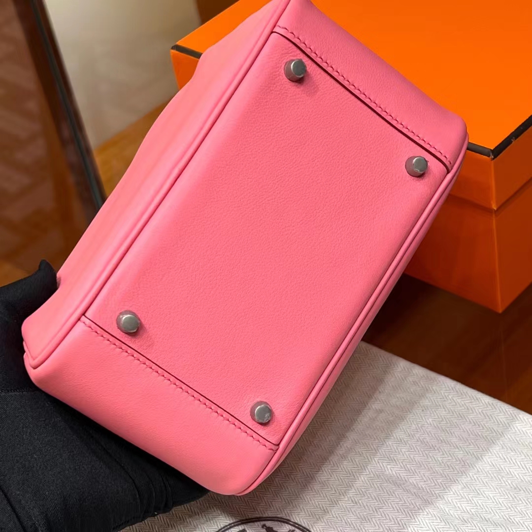 HERMES Mini Lindy U5 Rose eLipstick Swift Full handmade fatory