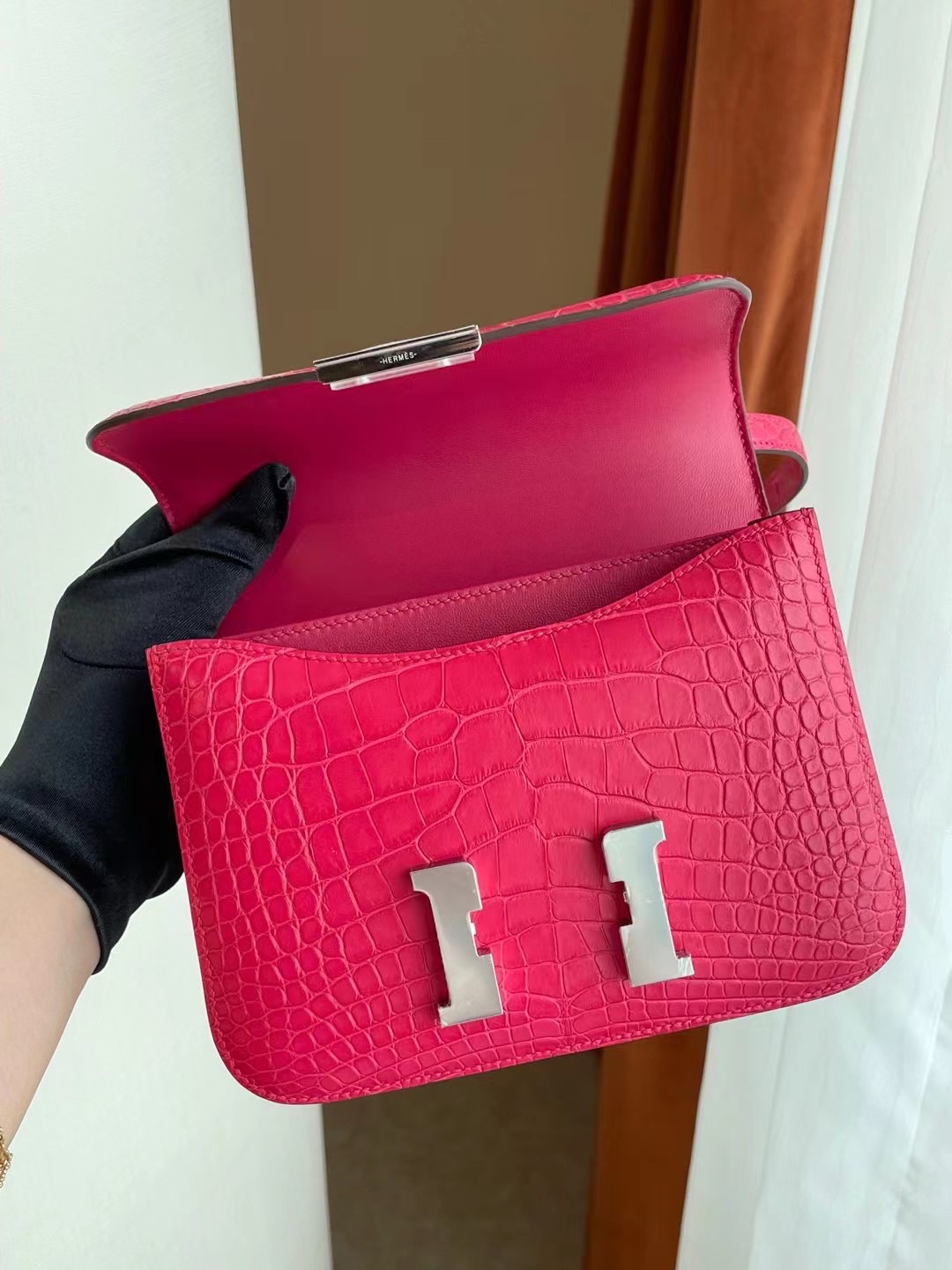 Constance 18cm I6 Rose Extreme Alligator Crocodile