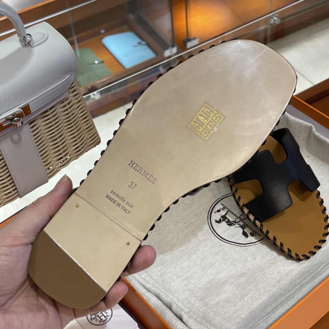 HERMES Sandals New Slippers Handmade Italian lamb sole 10 days of shipment CC89 Nior