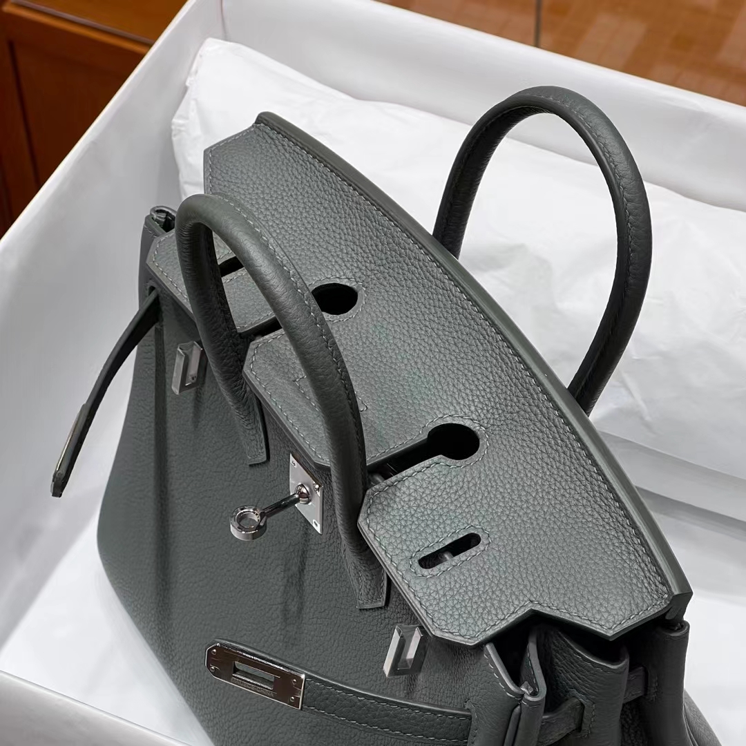HERMES Birkin 25CM 63 Vert Amande Togo Full handmade Birkin fatory SHW