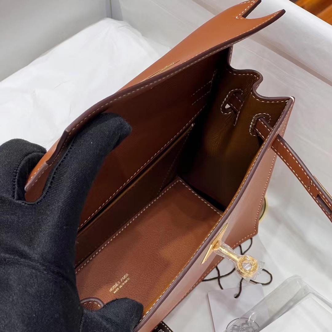 HERMES Kellydanse 22cm Evercolor CK37 Gold Hardware HandMade