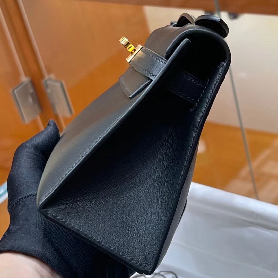 HERMES Kelly Pochette CC89 Nior Swift Full handmade Kelly fatory