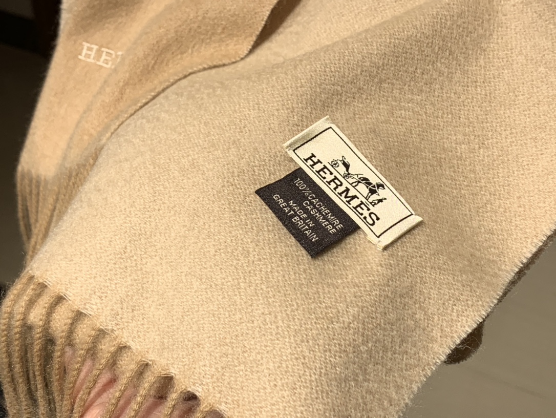HERMES Cashmere Scarf 0M Fatory 30*180cm