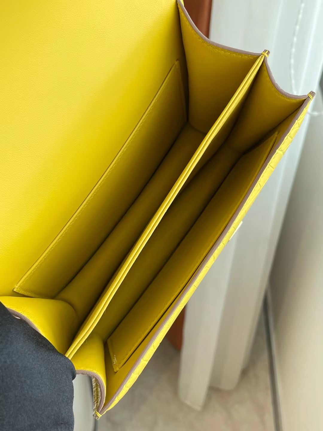 【】 Constance 18CM 9R Lime Matte Alligator Crocodile