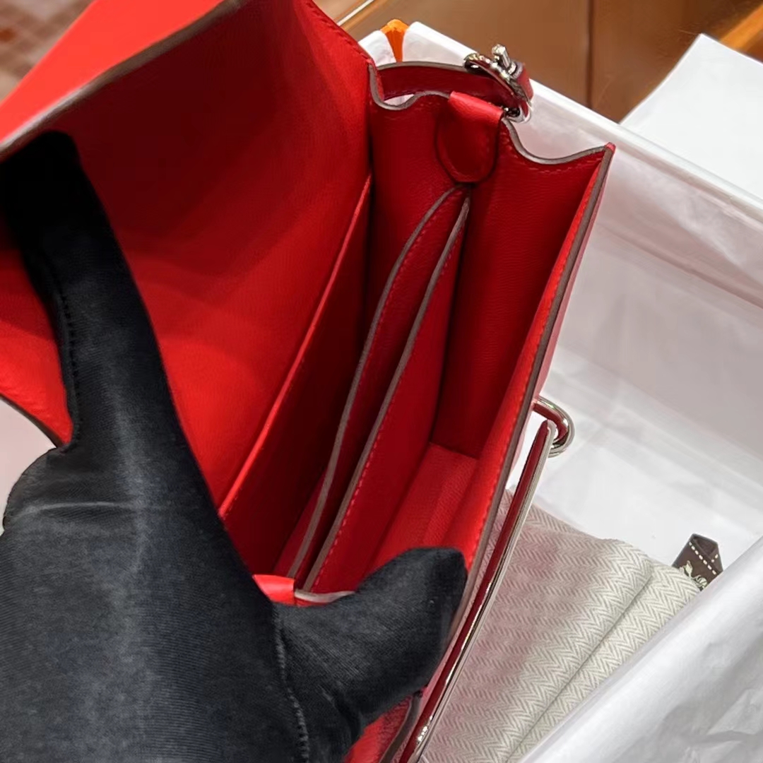 HERMES Roulis 18CM S5 Rouge Tomate Gold Hardware HandMade