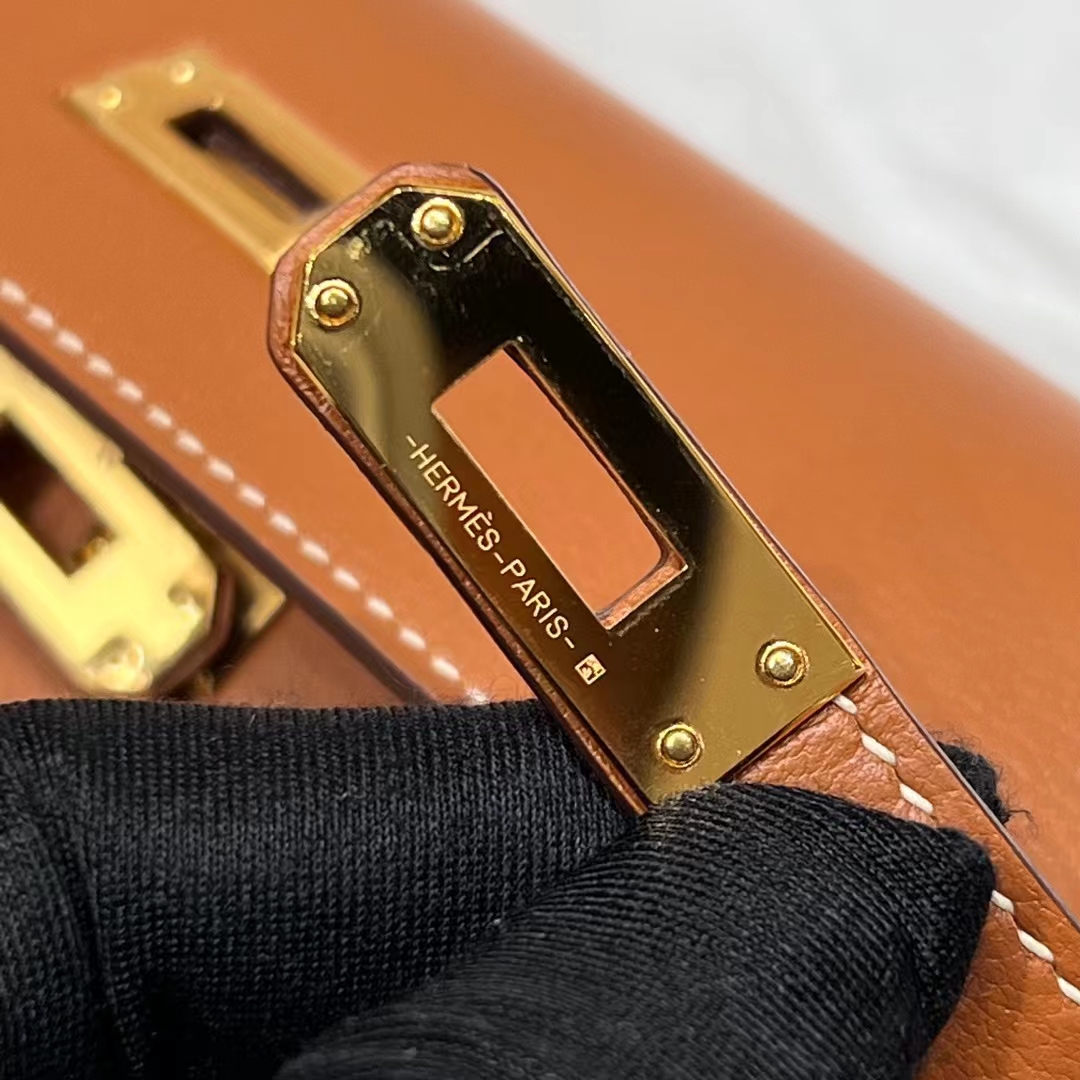 HERMES Kellydanse 22cm Evercolor CK37 Gold Hardware HandMade