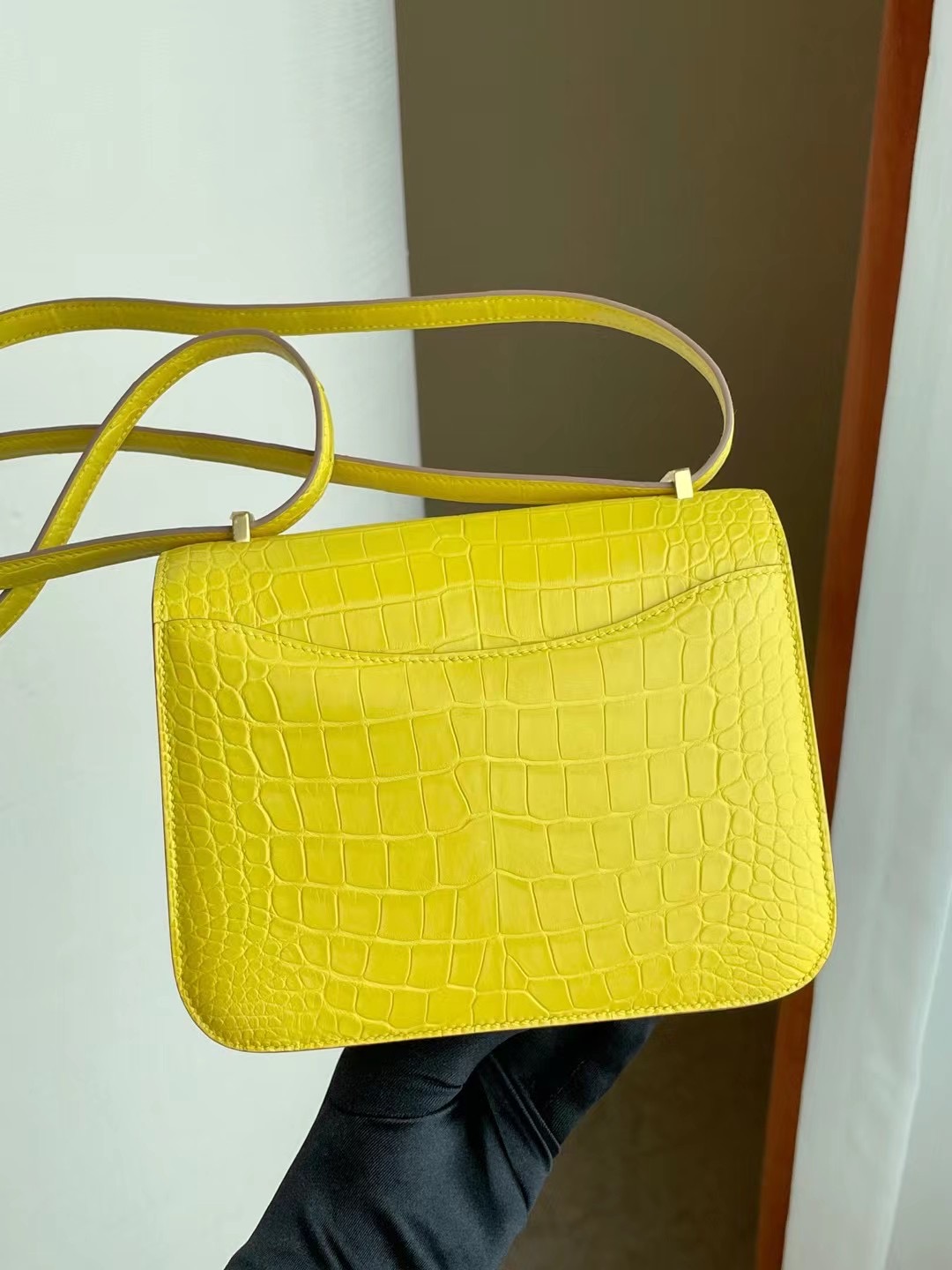 【】 Constance 18CM 9R Lime Matte Alligator Crocodile