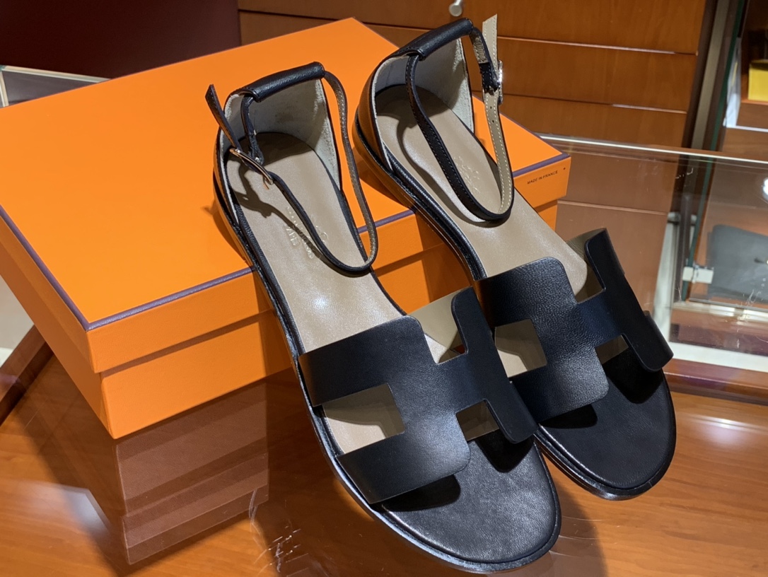 HERMES Sandals New Slippers Handmade Italian lamb sole 10 days of shipment 89 Nior