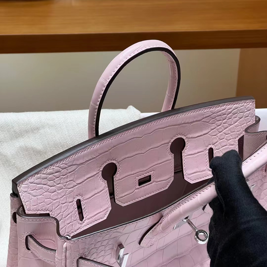 HERMES  Birkin 25CM 3Q  Alligator GHW Full handmade fatory