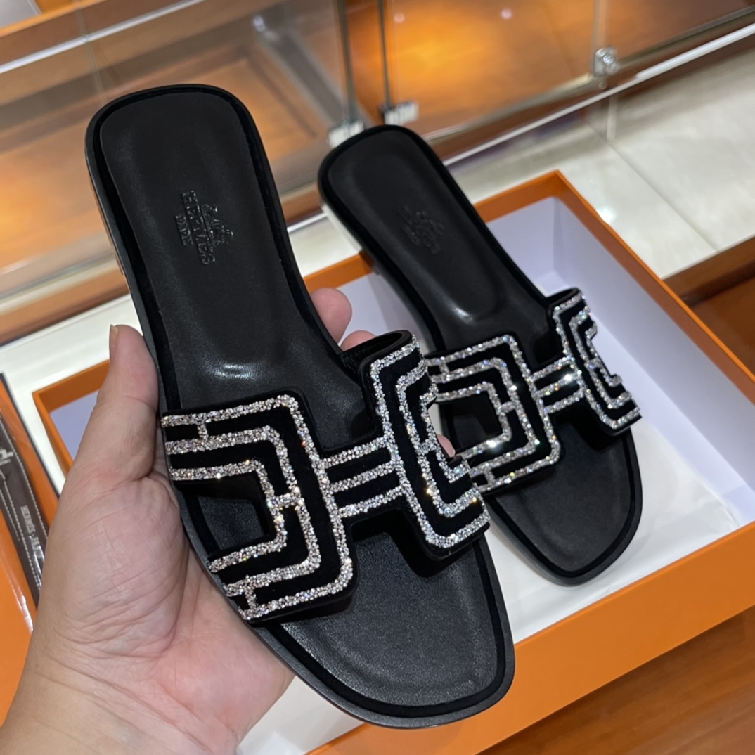 HERMES  Sandals New Slippers Handmade Italian lamb sole 10 days of shipment CC89 Nior