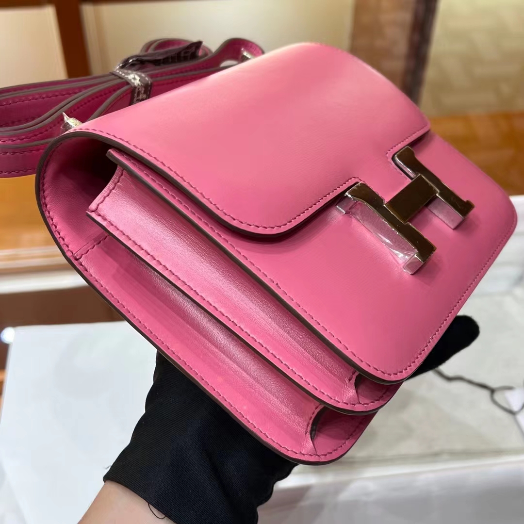 Constance 19CM T5 Rose Jeipur BOX Full handmade HERMES Fatory