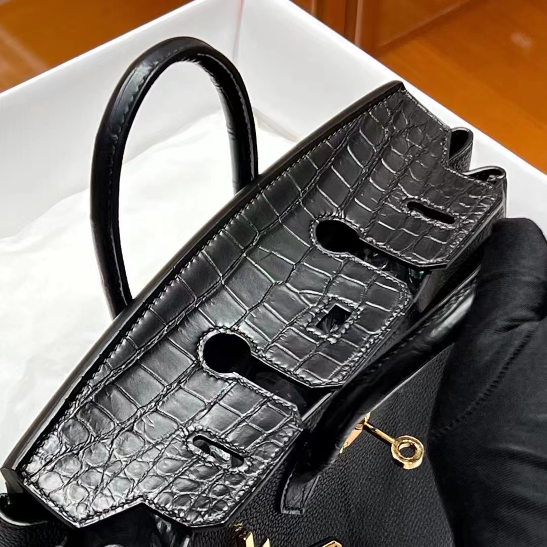 HERMES Birkin Touch CC89 Nior Togo&Alligator Full handmade Birkin Fatory 25x20x13cm