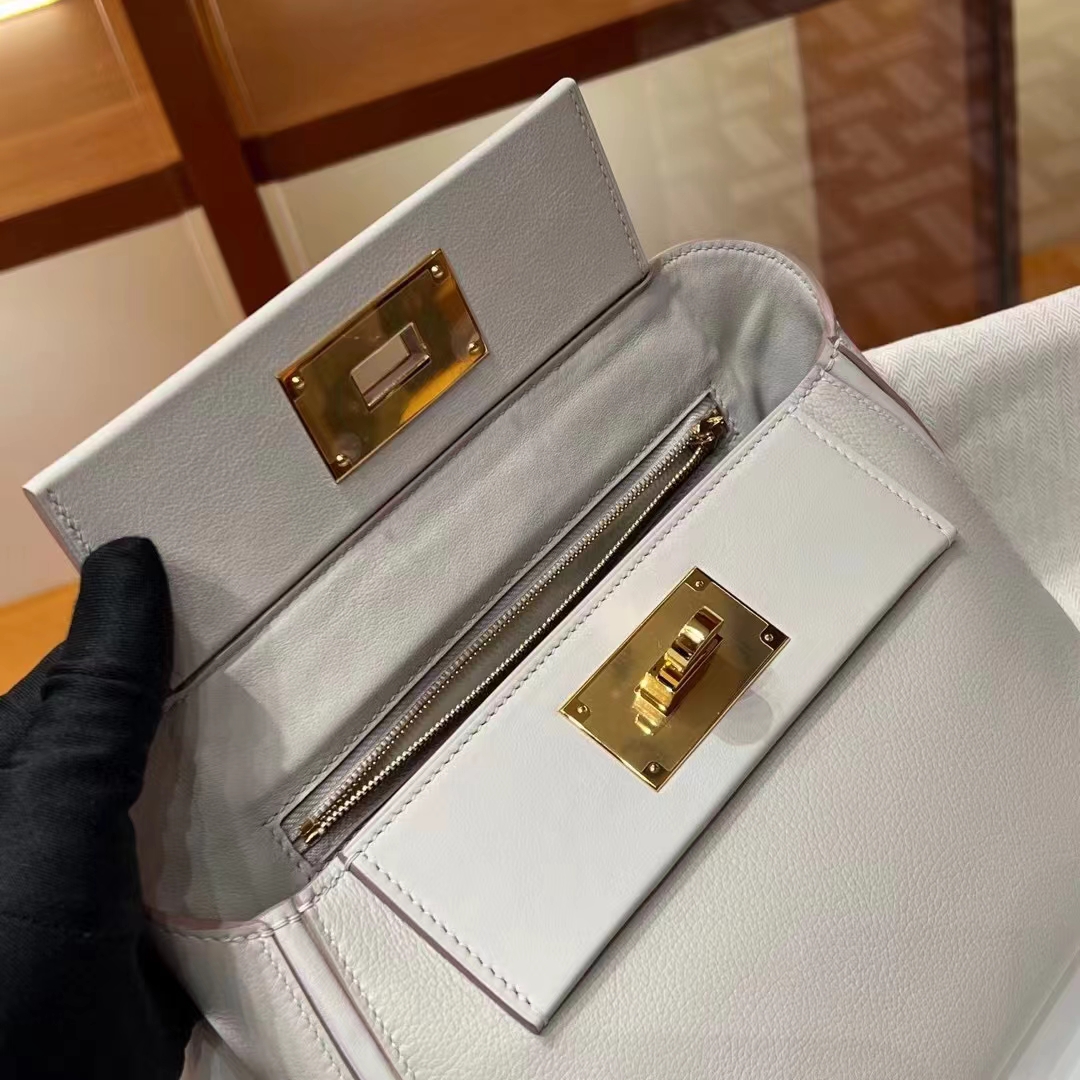 Kelly24/24 MINI 80 Gris Perle Evercolor&Swift GHW Full handmade HERMES fatory
