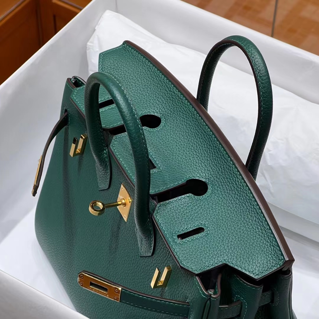HERMES Birkin 25CM Z6 Malachite Togo Full handmade Birkin fatory GHW