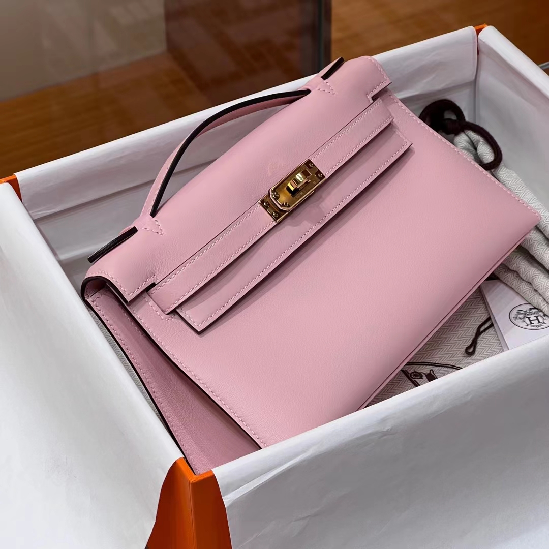 HERMES Kelly Pochette 3Q Swift Full handmade Kelly fatory