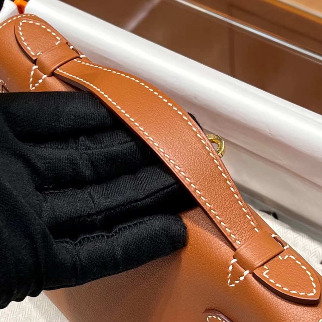 HERMES Kelly Pochette 22CM CK37 Gold Swift GHW Full handmade fatory