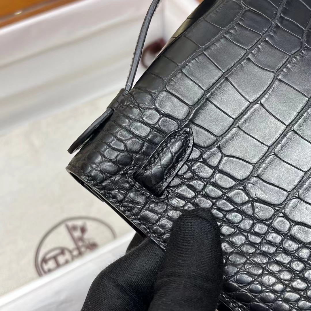 HERMES Kelly Pochette Alligator 89 Nior Full handmade 22x14x7cm 【God Factory】 Factory