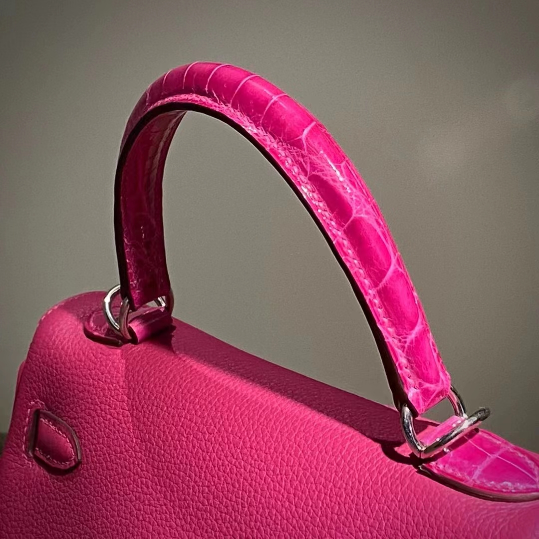 HERMES Kelly 25CM E5 Rose Tyrien Niloticus TOGO SHW Full handmade Kelly fatory