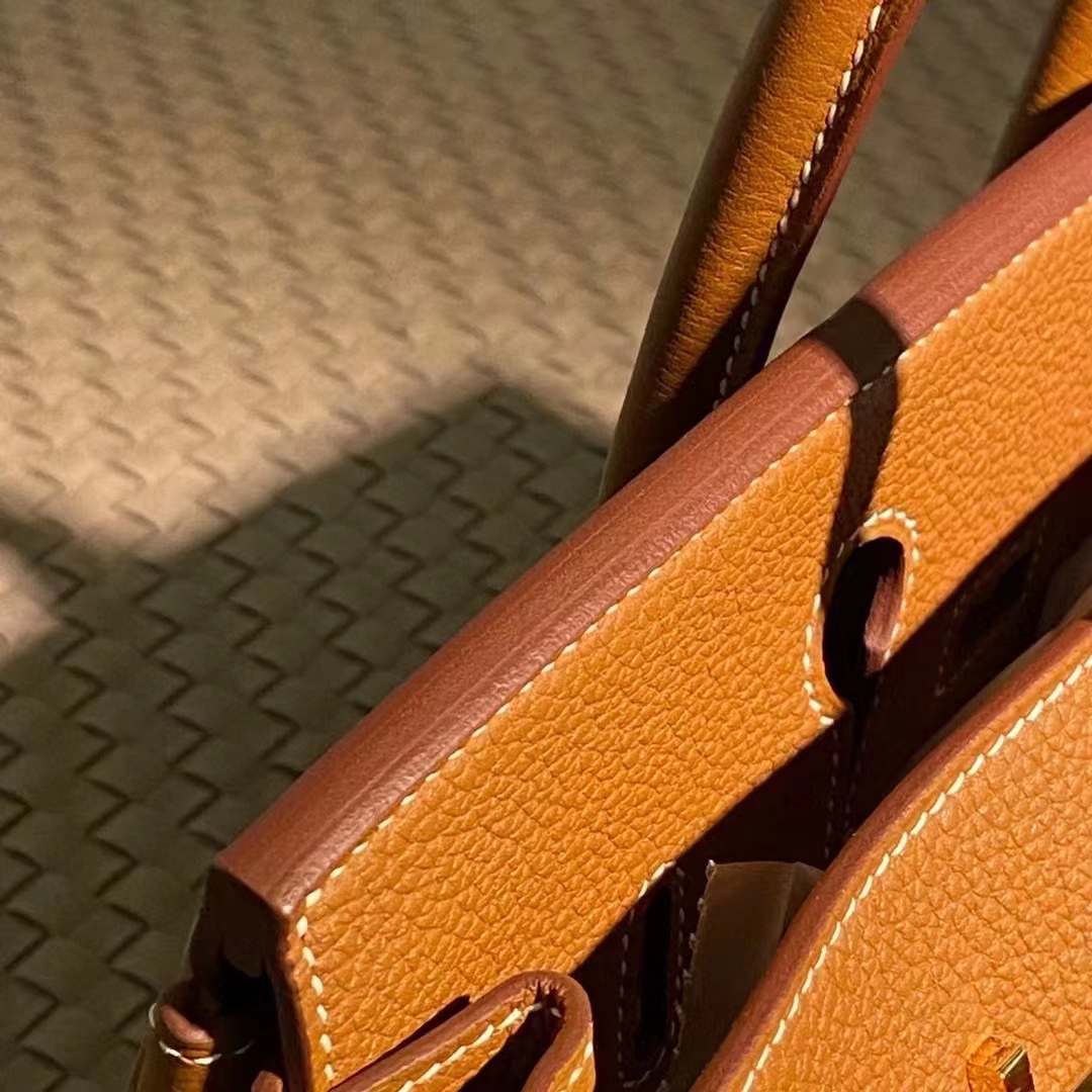 HERMES Birkin 25cm CK37 Togo Full handmade Birkin Fatory 25x20x13cm