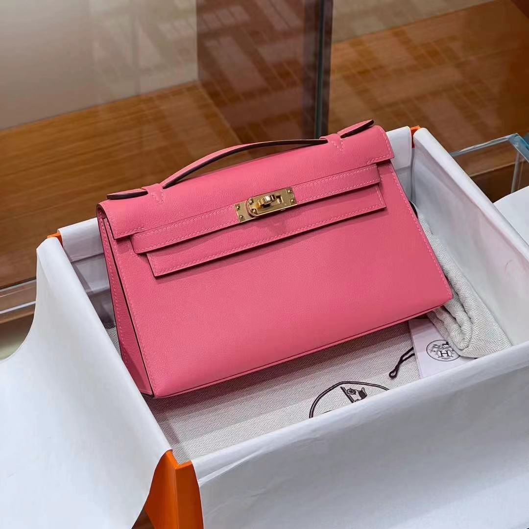 HERMES Kelly Pochette Swift U5 Rose eLipstick Full handmade 【God Factory】 Factory