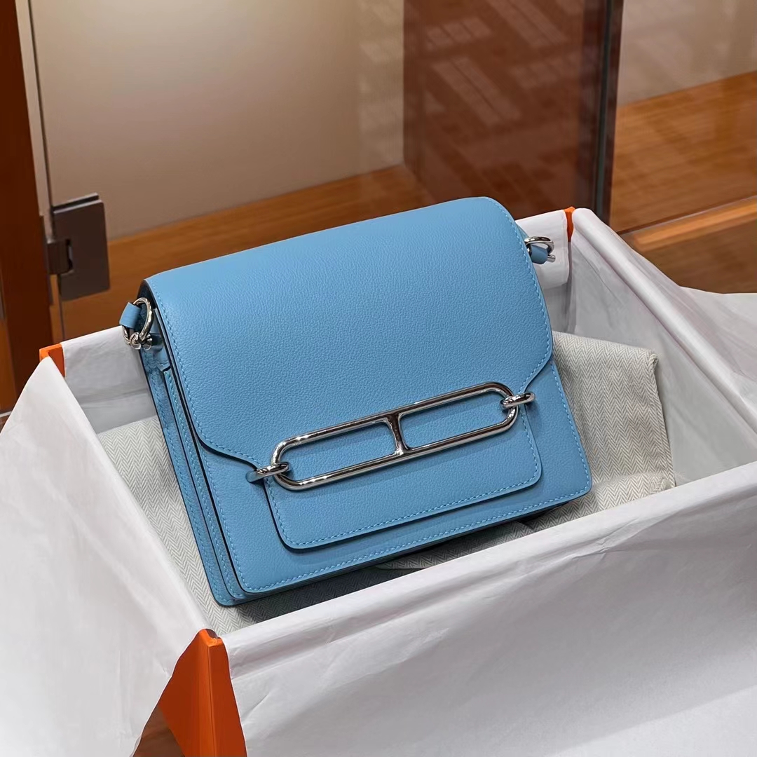 HERMES Roulis 18CM Togo 3P Silvery Hardware HandMade