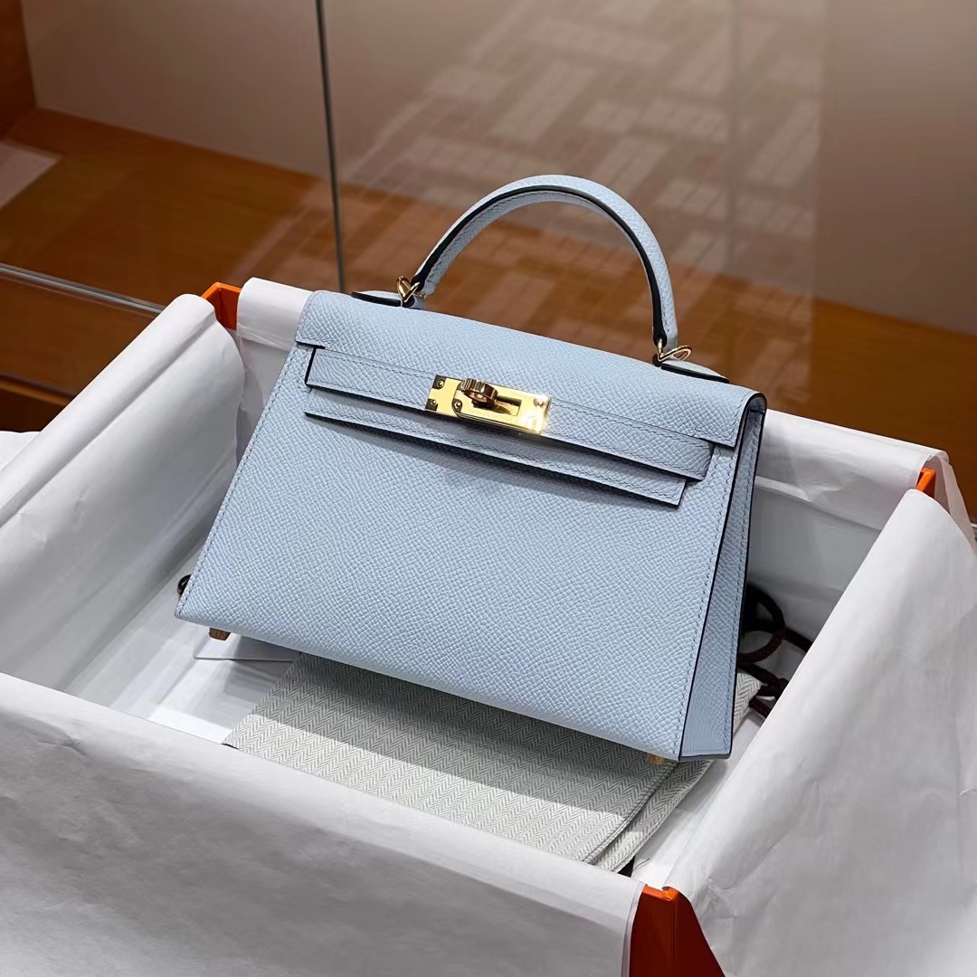 HERMES Mini Kelly 19CM T0 Epsom GHW Full handmade fatory