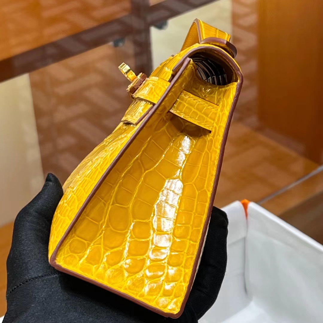 HERMES Kelly Pochette Alligator 9D Full handmade 22x14x7cm 【God Factory】 Factory