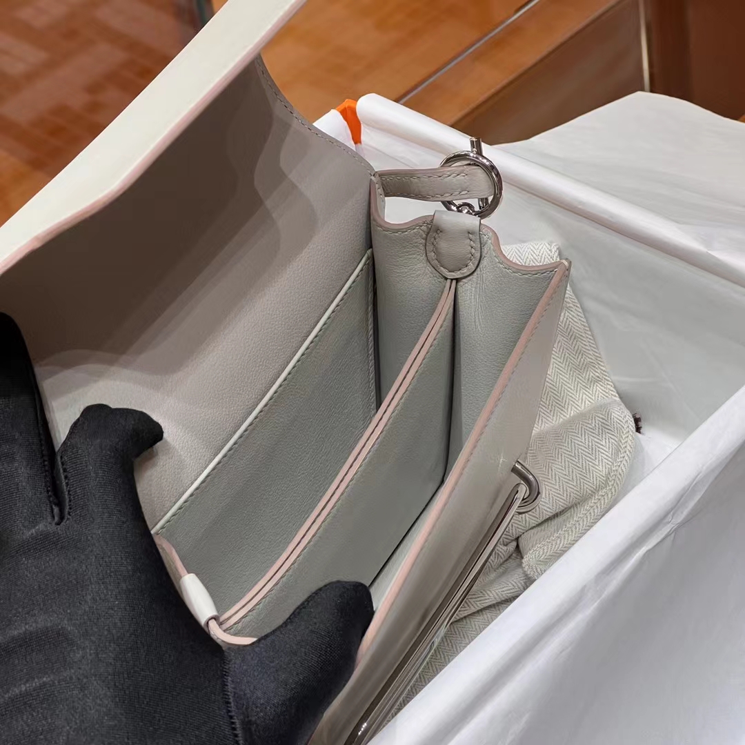 HERMES Roulis 18CM Togo 10 Craie Silvery Hardware HandMade